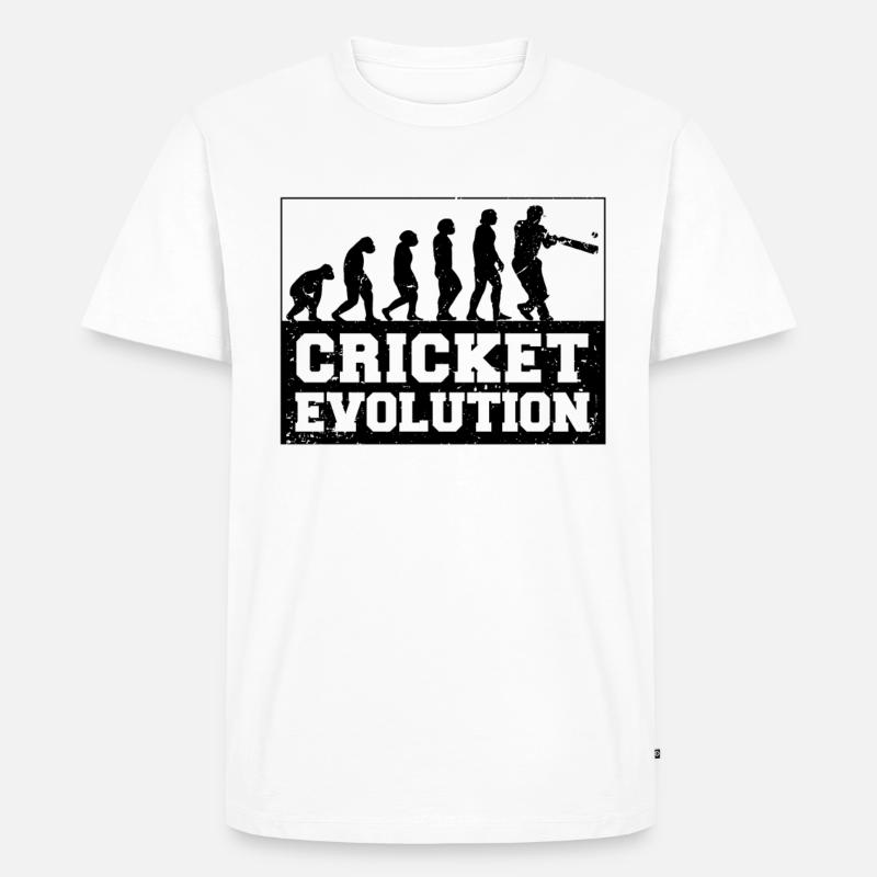 Kricketspieler Cricket-game Evolution - Männer Premium Bio T-Shirt - Weiß