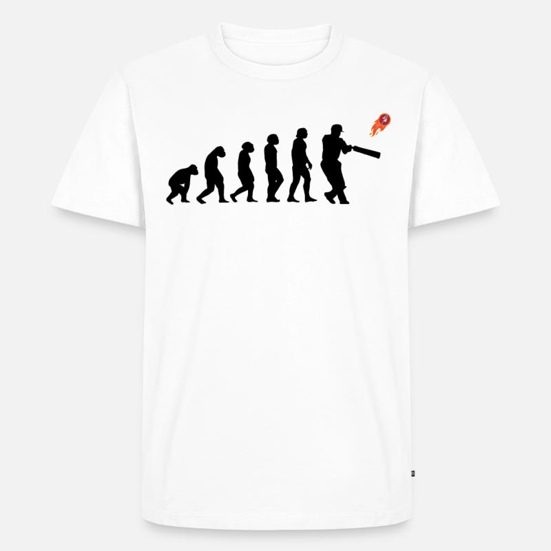 Cricketer Cricket-game Evolution - Men's Premium Organic T-Shirt - white