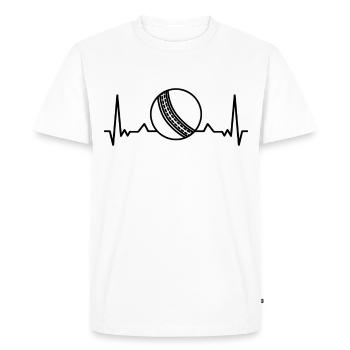 Joueur de cricket Battement de cœur de jeu de cricket - T-shirt Premium bio Homme - blanc - Devant - Nico (187cm)