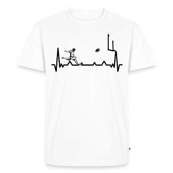 Joueur de football Rugby Ball Match de football - T-shirt Premium bio Homme - blanc - Devant - Nico (187cm)