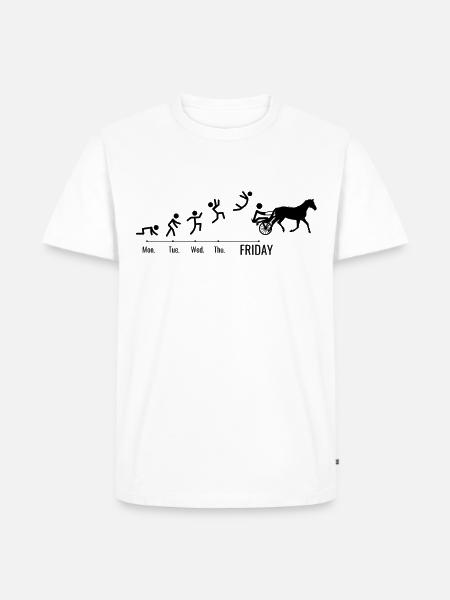 Travhäst Trat Racing Helghästar - Ekologisk premium-T-shirt herr - vit