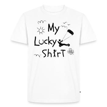 Beach Kite Windracer Funny Kite Beach Sailor - Men's Premium Organic T-Shirt - white - Front - Nico (187cm)
