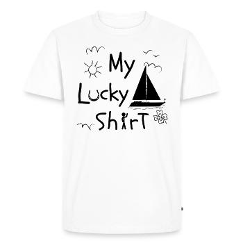 sailboat sailboat sailing ship sailing yacht funny - Men's Premium Organic T-Shirt - white - Front - Nico (187cm)