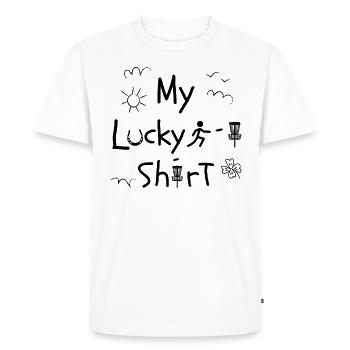 Disc Golf Player Disc Golfer Game Funny - T-shirt Premium bio Homme - blanc - Devant - Nico (187cm)