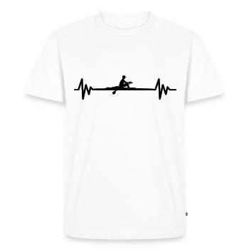 Canoeists Canoe Rowing Canoe Rowing Heartbeat - Men's Premium Organic T-Shirt - white - Front - Nico (187cm)