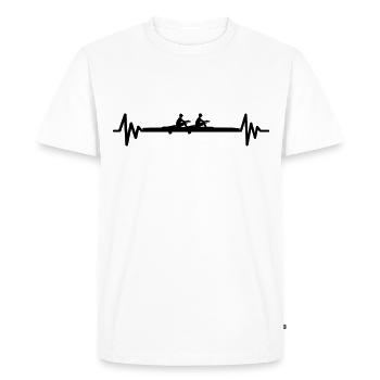 Canoeists Canoe Rowing M2x Rowing Heartbeat - Men's Premium Organic T-Shirt - white - Front - Nico (187cm)