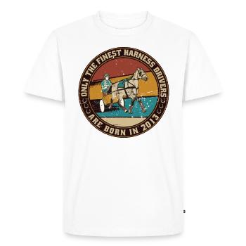 Trotting cheval vintage 2013 chevaux d’anniversaire - T-shirt Premium bio Homme - blanc - Devant - Nico (187cm)