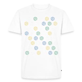 Volleyball Pop-Art Design - T-shirt Premium bio Homme - blanc - Devant - Nico (187cm)