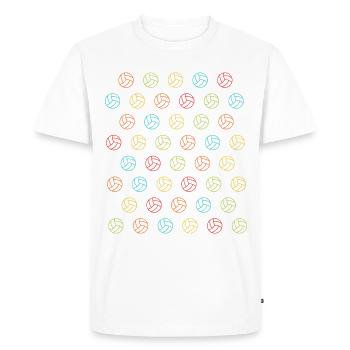 Volleyball Pop-Art Design - T-shirt Premium bio Homme - blanc - Devant - Nico (187cm)