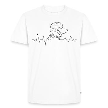 Race de chien caniche-chien chien amoureux du cœur battement de cœur - T-shirt Premium bio Homme - blanc - Devant - Nico (187cm)