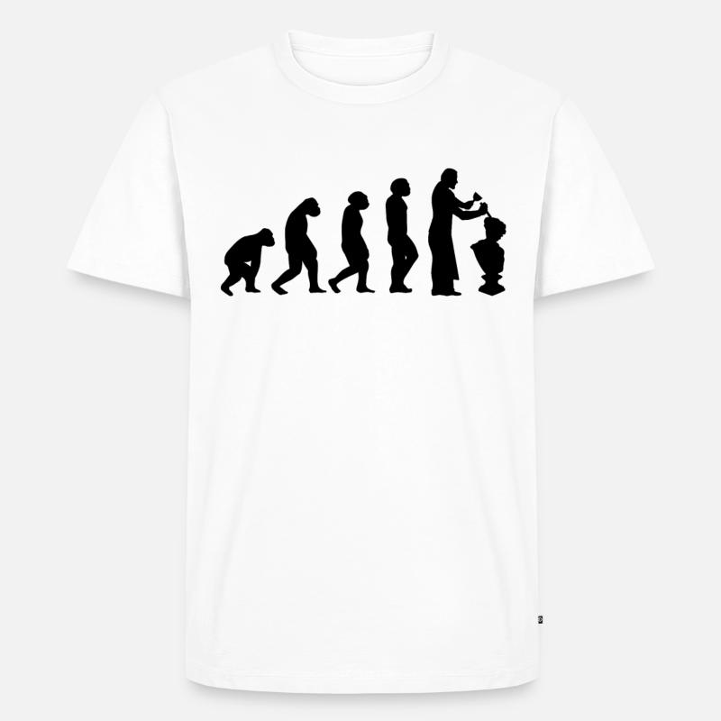 Steinmetz Handwerker Steinbildhauer Evolution - Männer Premium Bio T-Shirt - Weiß