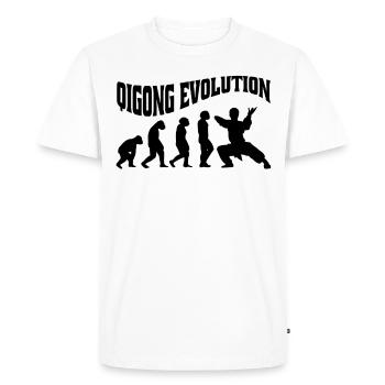 Qi-Gong Chigong Méditation Thaï-Chi Evolution - T-shirt Premium bio Homme - blanc - Devant - Nico (187cm)