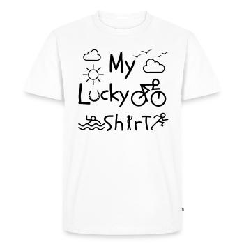 Triathlètes Running Natation Cyclisme Fun - T-shirt Premium bio Homme - blanc - Devant - Nico (187cm)