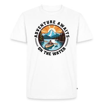 KAYAKS CANOË RAFTING BATEAU Kayak water-paddle - T-shirt Premium bio Homme - blanc - Devant - Nico (187cm)