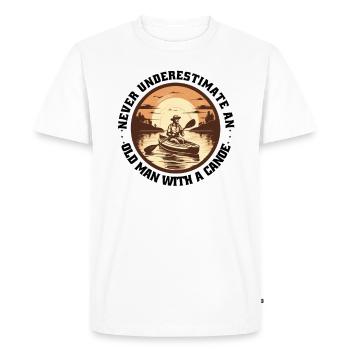 CANOË Kayak Canadier-Canoë Kayak Vieil Homme - T-shirt Premium bio Homme - blanc - Devant - Nico (187cm)