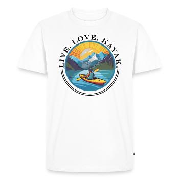 KAYAKS CANOË RAFTING BATEAU Kayak Adultes-paddle - T-shirt Premium bio Homme - blanc - Devant - Nico (187cm)