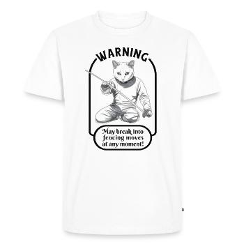 Chats, escrimeurs, joueurs, escrime amusante, sports, chats - T-shirt Premium bio Homme - blanc - Devant - Nico (187cm)