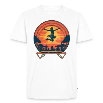Women’s Fitness Workout Trampoline Hall Sports - T-shirt Premium bio Homme - blanc - Devant - Nico (187cm)