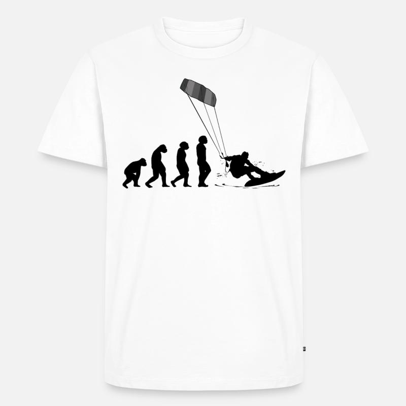 Kitesurf Kiteboard Kitesurfen Kite-Surf Evolution - Männer Premium Bio T-Shirt - Weiß