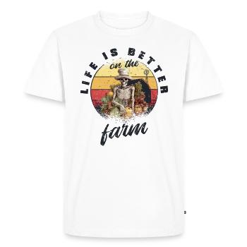 Jardinier Plante de jardin Dictons de l’agriculteur Vintage - T-shirt Premium bio Homme - blanc - Devant - Nico (187cm)