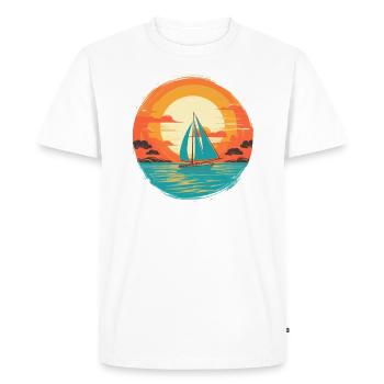 Voilier Voilier Voilier Yacht à voile Week-end Voile - T-shirt Premium bio Homme - blanc - Devant - Nico (187cm)