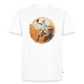 Disc Golf Player Disc Golfer Game Vintage - T-shirt Premium bio Homme - blanc - Devant - Nico (187cm)