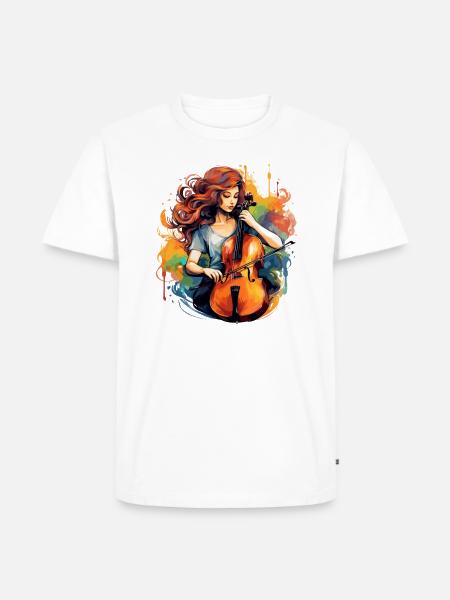 Cellospieler Cellist-Musiker - Männer Premium Bio T-Shirt - Weiß