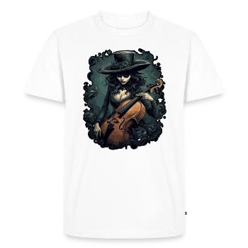 Violoncelliste Musicien Musique Violoncelle - T-shirt Premium bio Homme - blanc - Devant - Nico (187cm)