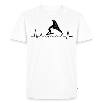 Wingfoil Surfer Wingfoiling Board Heartbeat - Men's Premium Organic T-Shirt - white - Front - Nico (187cm)