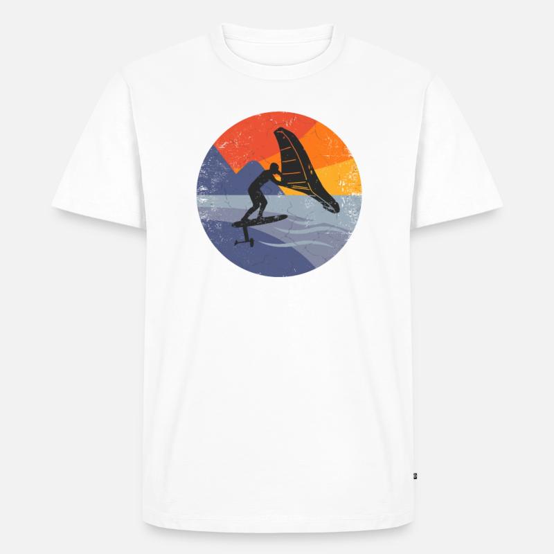 Wingfoil-Surfer Wingfoiling Hydrofoil Kitefoil - Männer Premium Bio T-Shirt - Weiß