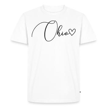 Écriture de l’Ohio - T-shirt Premium bio Homme - blanc - Devant - Nico (187cm)