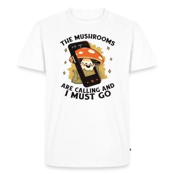 champignons, cueilleurs de champignons, champignons, producteurs, champignons drôles - T-shirt Premium bio Homme - blanc - Devant - Nico (187cm)