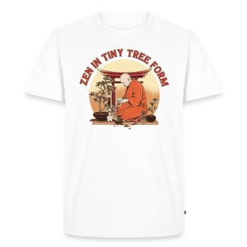 Bonsaï, plantation d’un bonsaï, moine zen drôle - T-shirt Premium bio Homme - blanc - Devant - Nico (187cm)