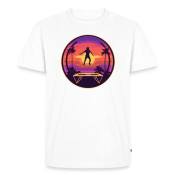 Jump-fitness Workout Trampoline Hall Sport - T-shirt Premium bio Homme - blanc - Devant - Nico (187cm)