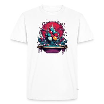 Jeu de snooker, table de snooker, boules de snooker, Vintage - T-shirt Premium bio Homme - blanc - Devant - Nico (187cm)