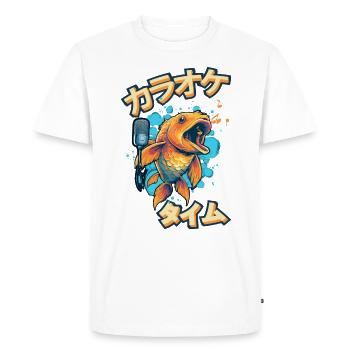 Koi Poisson Koi Carpe Koi Jardin Étang Drôle - T-shirt Premium bio Homme - blanc - Devant - Nico (187cm)