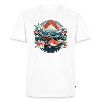 Koi Poisson Koï Carpe Koi Jardin Koi Étang Koi - T-shirt Premium bio Homme - blanc - Devant - Nico (187cm)