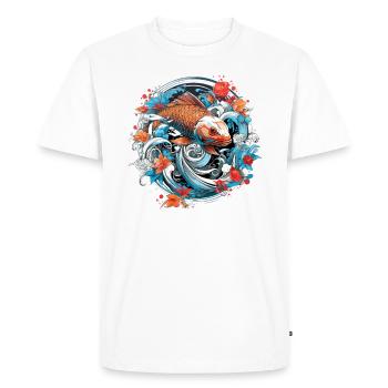 Koi Poisson Koï Carpe Koi Jardin Koi Étang Koi - T-shirt Premium bio Homme - blanc - Devant - Nico (187cm)