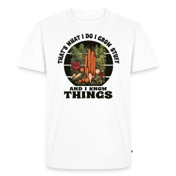 gardener, garden plants, funny gardener, - Men's Premium Organic T-Shirt - white - Front - Nico (187cm)