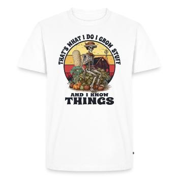 Jardinier jardin plante paysanne dictons Vintage - T-shirt Premium bio Homme - blanc - Devant - Nico (187cm)