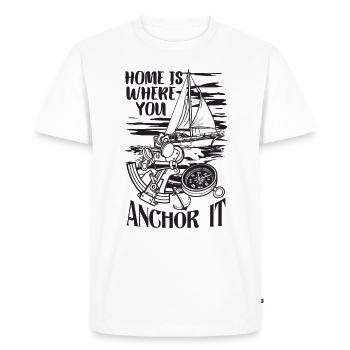Sailor Voilier Voilier Yacht à voile anchor-it - T-shirt Premium bio Homme - blanc - Devant - Nico (187cm)