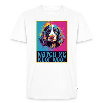 Hunde Hunderasse Zubehör Englisch Springer-Spaniel - Männer Premium Bio T-Shirt - Weiß - Vorne - Nico (187cm)