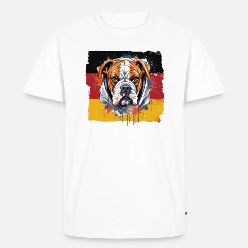 Boxer-Hunderasse Boxer-Hunde Deutsche-Flagge - Männer Premium Bio T-Shirt - Weiß