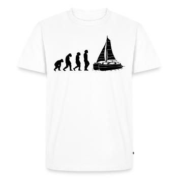 Catamaran Boat Sailboat Sailing Sailor Evolution - Men's Premium Organic T-Shirt - white - Front - Nico (187cm)