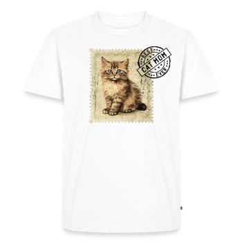 Chat Maman Chat Chat Timbre Chat Mamans - T-shirt Premium bio Homme - blanc - Devant - Nico (187cm)