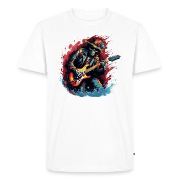 Guitaristes, Guitare acoustique, Musique country - T-shirt Premium bio Homme - blanc - Devant - Nico (187cm)