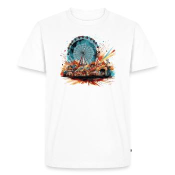 Parc d’attractions Foire, Fête foraine, Festival folklorique - T-shirt Premium bio Homme - blanc - Devant - Nico (187cm)