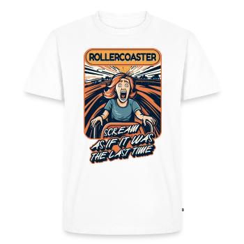 Parc D’attractions, Foire, Fête foraine, Fête foraine - T-shirt Premium bio Homme - blanc - Devant - Nico (187cm)