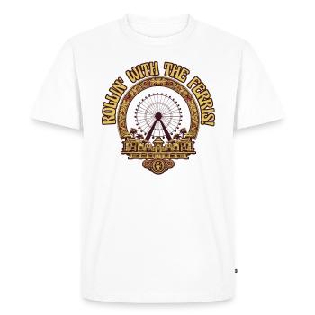 Foire du parc d’attractions, fête foraine, fête du village - T-shirt Premium bio Homme - blanc - Devant - Nico (187cm)