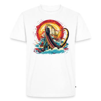 Parc D’attractions, Foire, Fête foraine, Fête foraine - T-shirt Premium bio Homme - blanc - Devant - Nico (187cm)